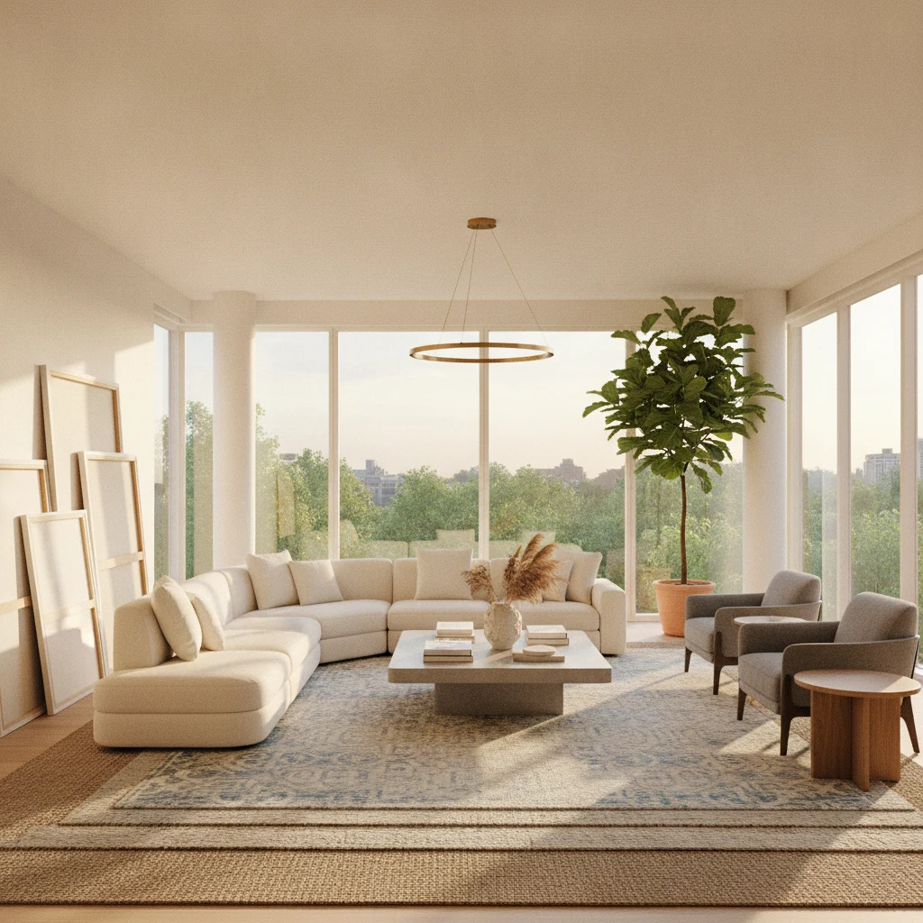 Bright luxury living room ready to visualize your own space