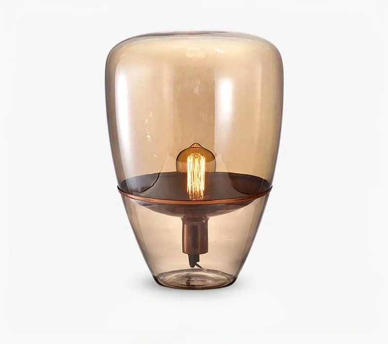 Nexora in CARBON STEEL AND GLASS — luxury Table Lamps — view 2