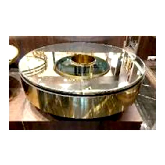 Luxury Round Mirror Stainless Steel Coffee Table – Gold Edition