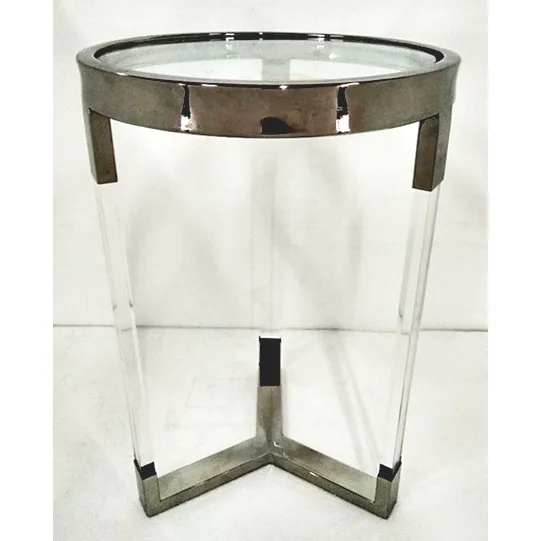 Luxury Round Glass Side Table – Chrome Frame Edition
