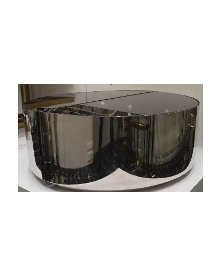 Modern Sculpted High-Gloss Coffee Table