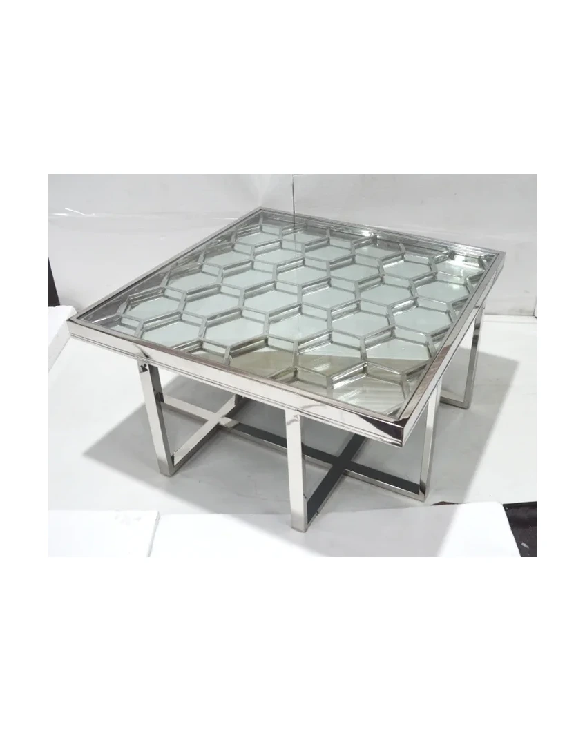Modern Hexagon Mirror Top Coffee Table