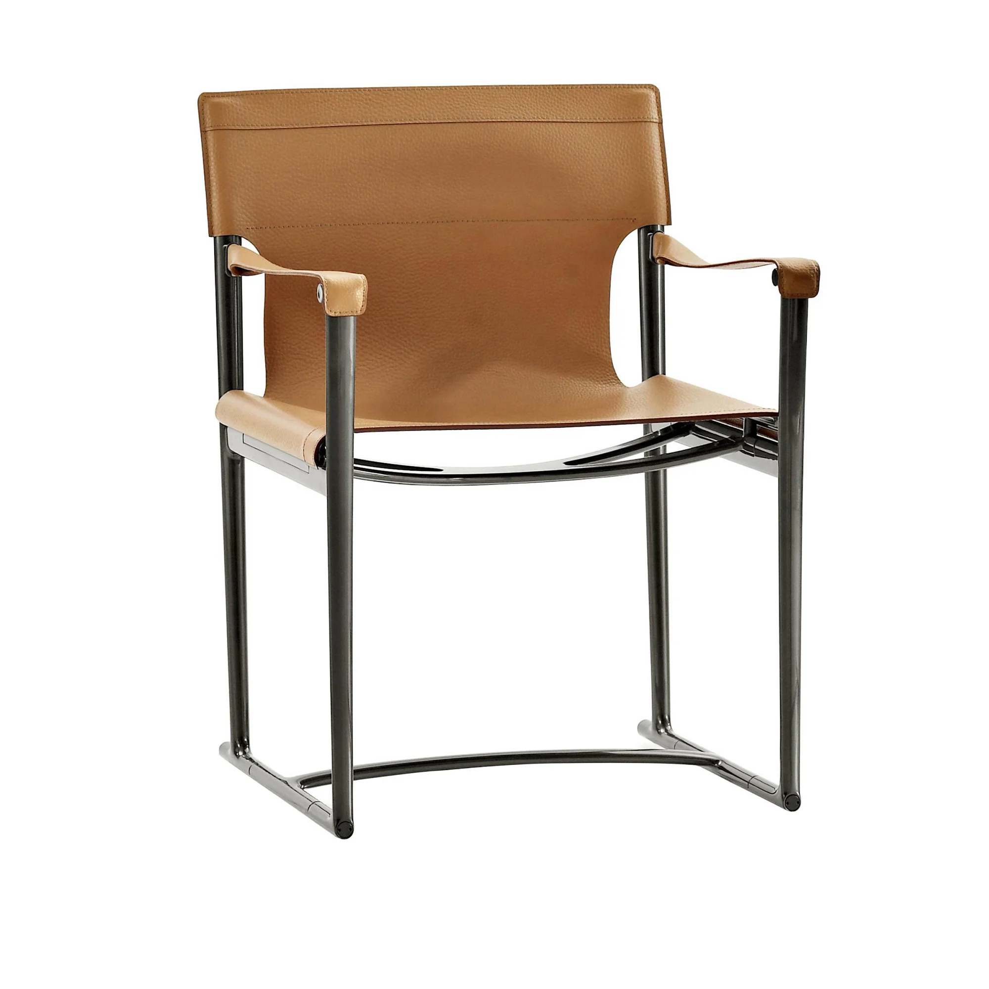 FURNITURE Chairs DR1101174 in Microfiber saddle leather and stainless steel — view 2