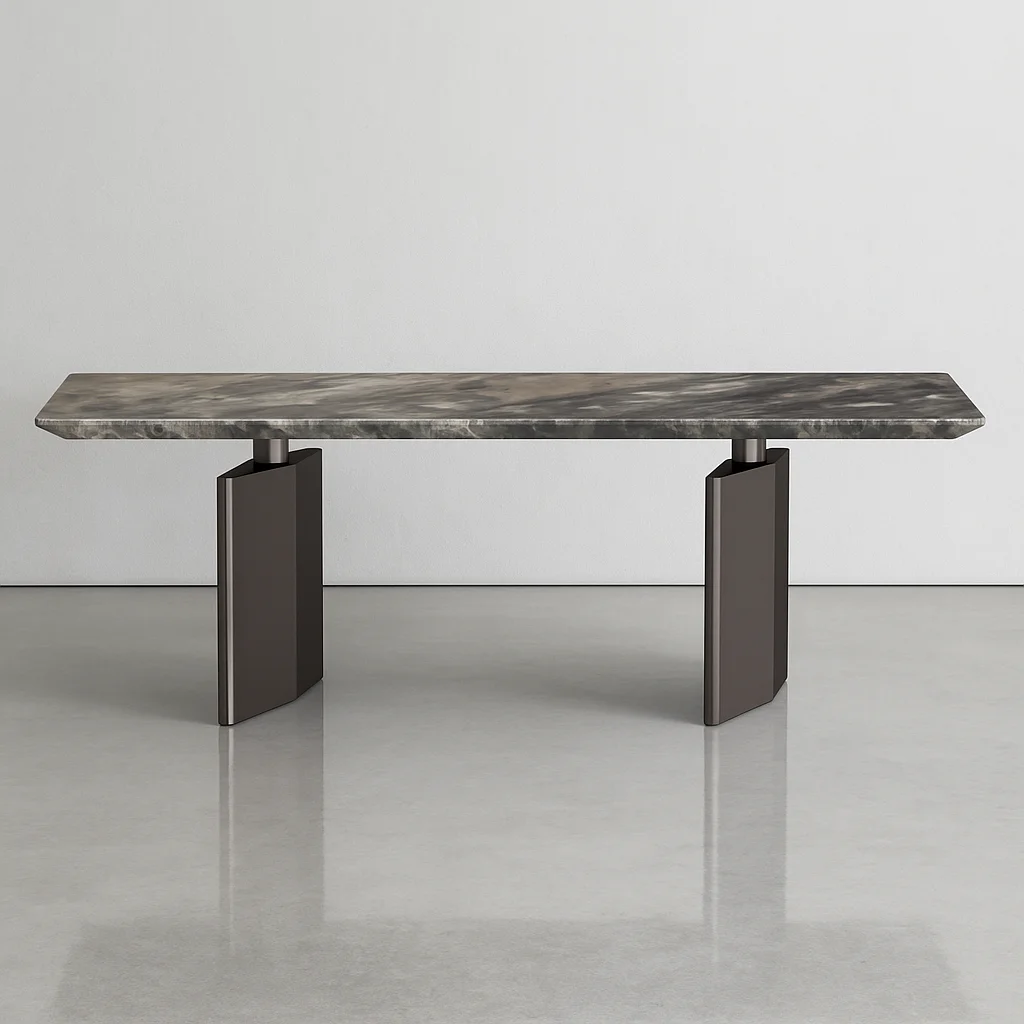 FURNITURE Dining Tables DR1101228 in 36MM imported luxury stone Venetian Brown marble +E1 skin feeling bearing board — view 2