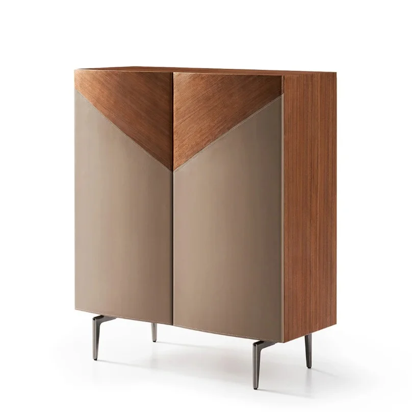 FURNITURE Shelving & Storage DR1101238 in 18MM imported Italian green natural stone + multi-layer solid wood + high quality saddle leather + imported straight walnut bark — view 2