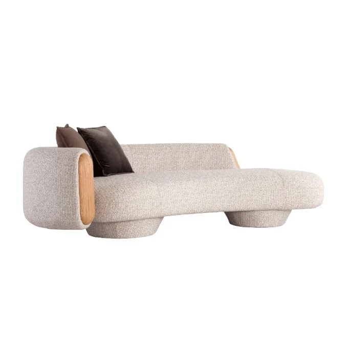 Gaean - Luxury Designer Sofas & Lounges in High quality cotton linen + feather silk cotton + high density sponge + foot is solid wood multi-layer board covering fabric — view 2