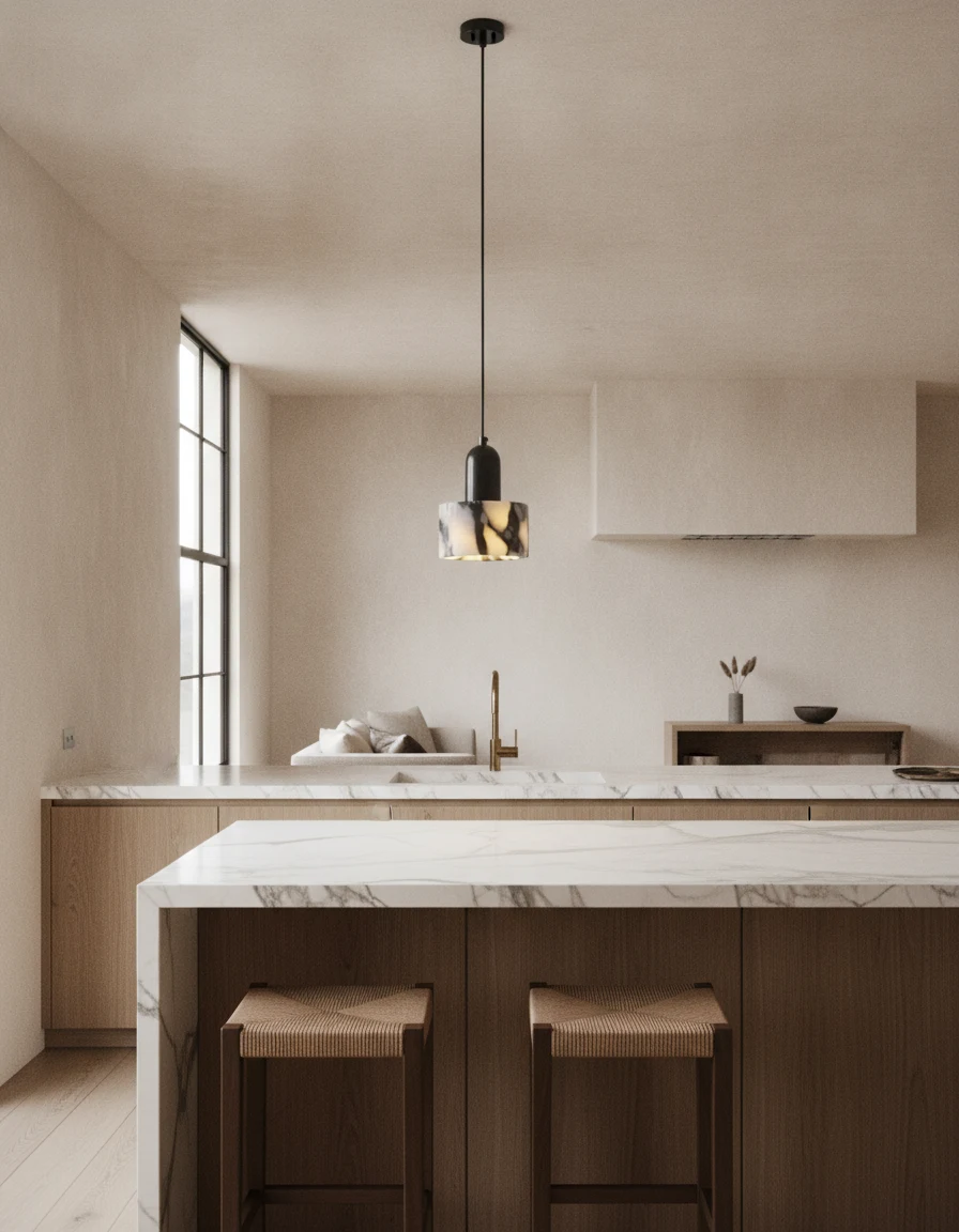 Cordierite, Bvlgari marble+wooden — luxury Pendants, alternate view