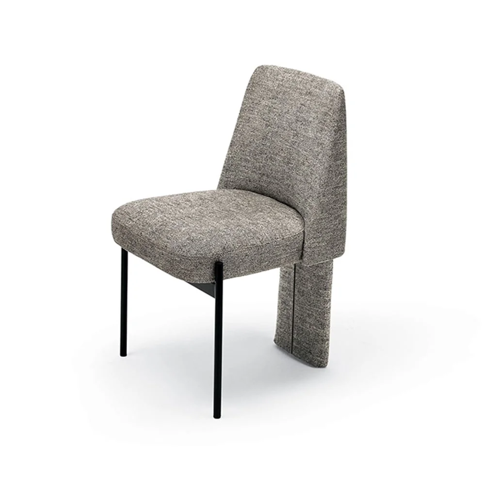 Paolo Dining Chair, STAINLESS STEEL + FABRIC, product view