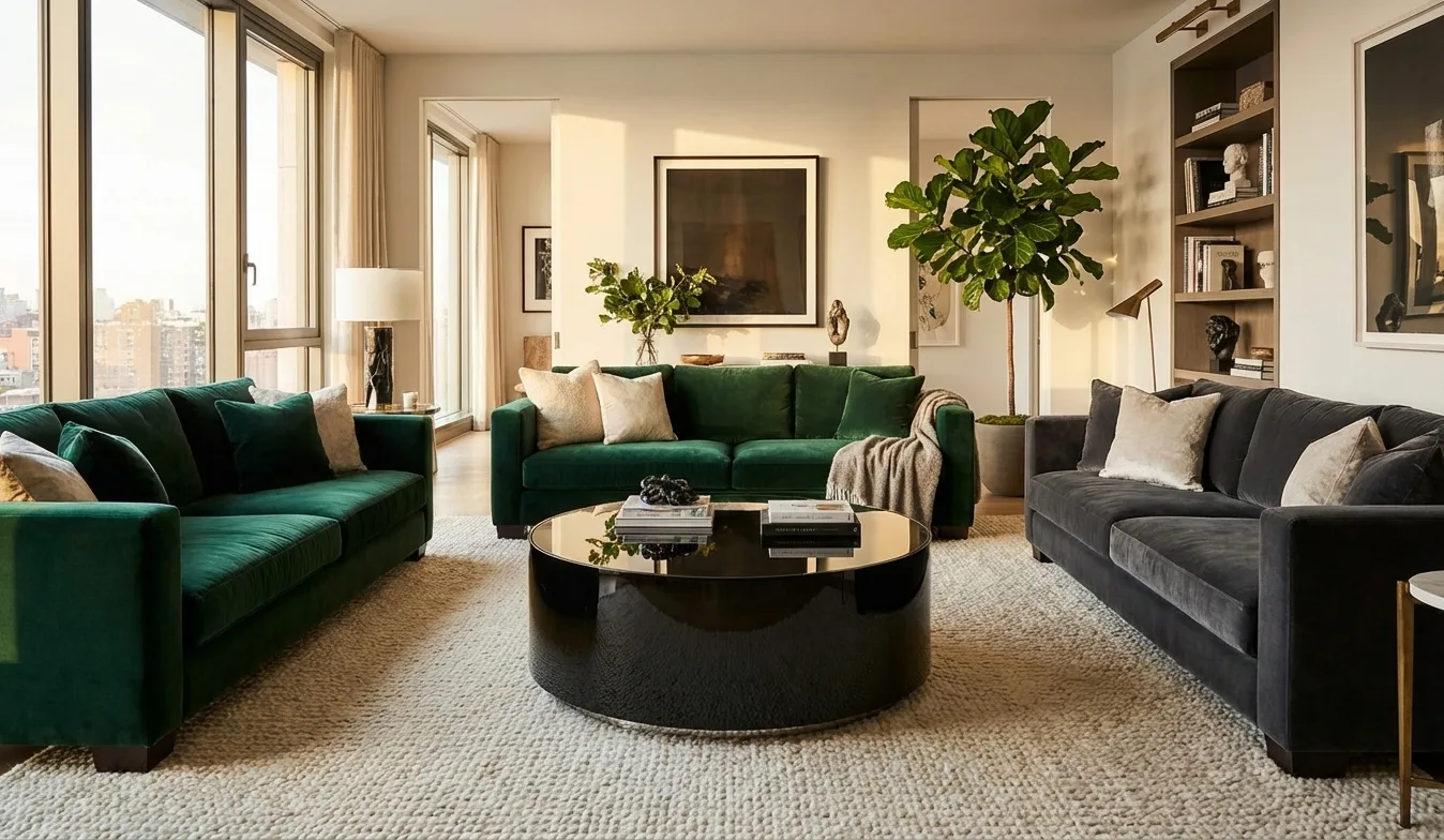 Modern Sculpted High-Gloss Coffee Table