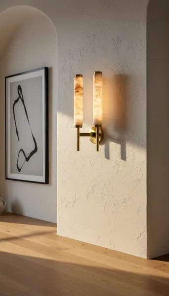 Double Alabaster Torch Sconce alternate view