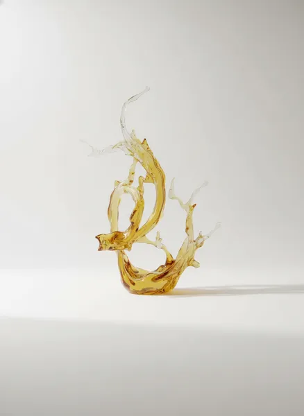 Amber Flame Glass Sculpture