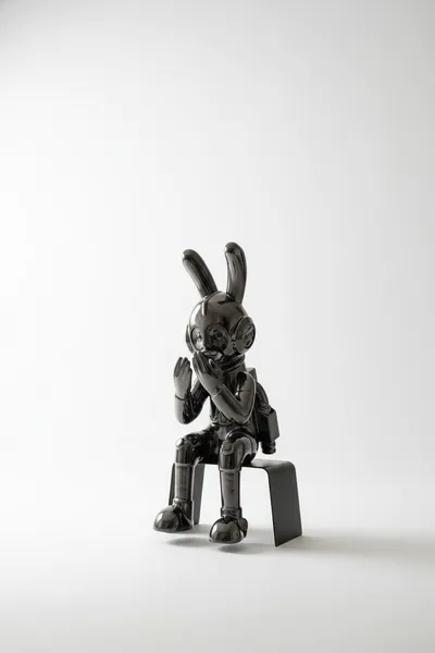 Chrome Rabbit Astronaut Sculpture A
