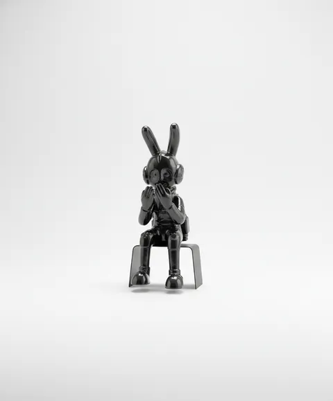 Chrome Rabbit Astronaut Sculpture B