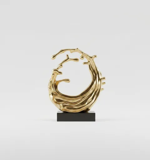 Golden Splash Abstract Sculpture