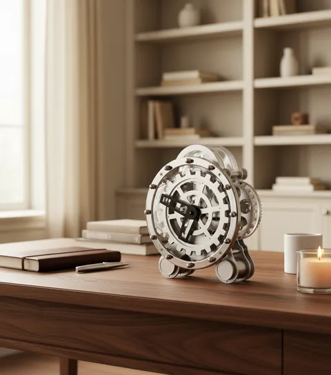 Chronos Gear Table Clock alternate view