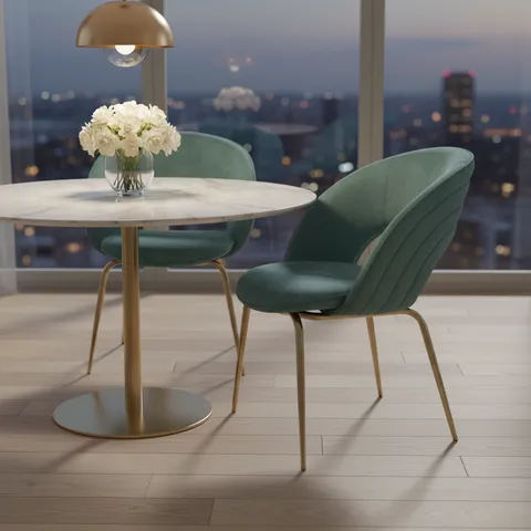 Roselle Dining Chair - Contemporary in Stainless Steel, Fabric — view 3