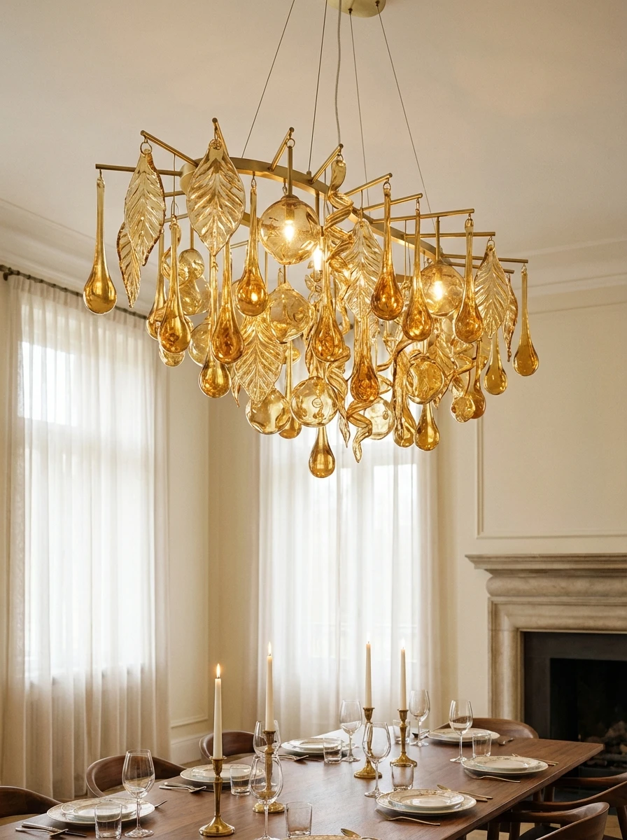 Amber Sculptural Chandelier