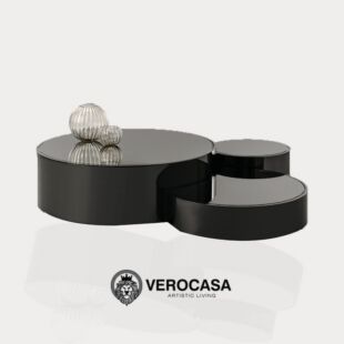 VEROCASA LUXURY BLACK AND BLACK MARBLE HIGH QUALITY COFFEE TABLE