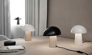 DESROCH DECORATIVE TABLE LAMP WHITE AND BLACK WOOD MODERN TABLE LAMPS