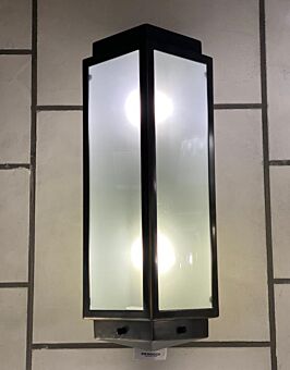DESROCH DECORATIVE WALL LIGHT BLACK AND FROST GLASS WALL LAMPS