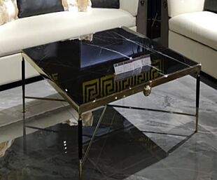 VEROCASA LUXURY MODERN SYUNNING BLACK+GOLD CENTER TABLE