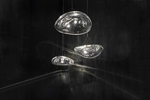 LUMIDECO MIRA 3W CHROME GLASS SUSPENDED LAMP