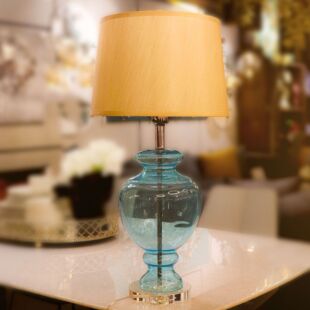 DESROCH DECORATIVE TABLE LAMP JADE GREEN GLASS MODERN TABLE LAMPS