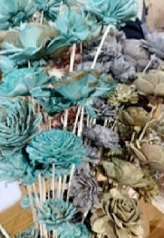 DESROCH DECOR TING SHOLA MIX FLOWER BOUQUET MUBERY IN POLY DRY FLORAL DR2101199.PM