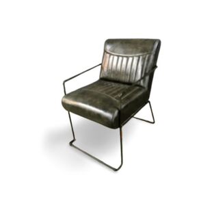 DESROCH IRON AND LEATHER CHAIR