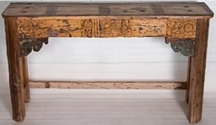 DESROCH VINTAGE SOLID WOOD NATURAL FINISH CONSOLE TABLE