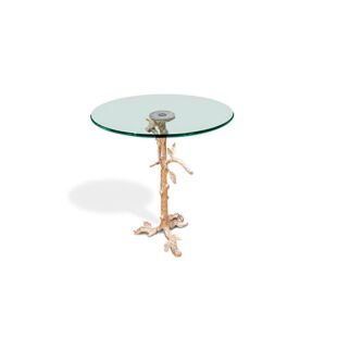 FLOTTING GLASS TOP ON A PEDESTAL CLASSIC SIDE TABLE