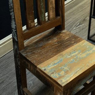 SOLID BACK WOOD ANTIQUE CHAIR