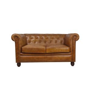COURO TUFTED CHESTERFIELED 3 SEATED SOFA, LEATHER