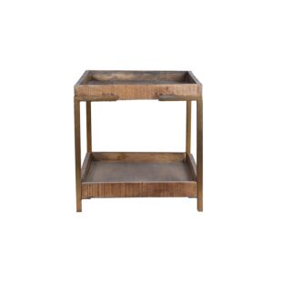 WOODEN 2 TIER END TABLE