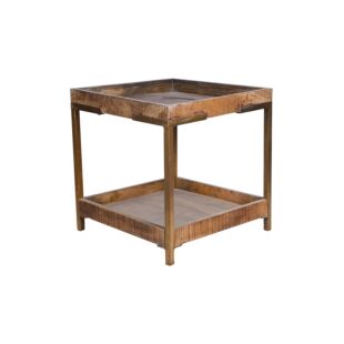 WOODEN 2 TIER END TABLE