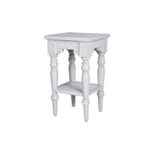WOODEN END TABLE, WHITE