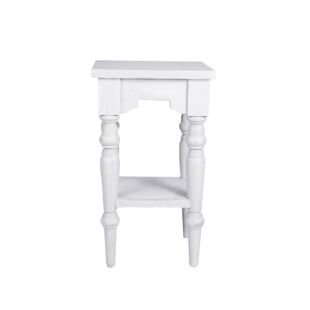 WOODEN END TABLE, WHITE