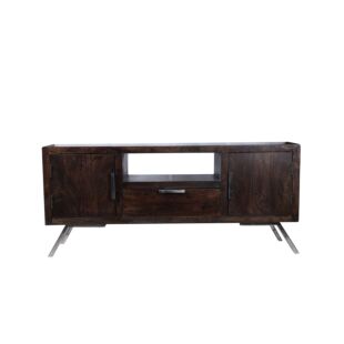 WOODEN TV CABINET WITH SHELVES