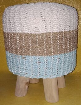 DESROCH BEAUTIFUL THREE LAYER COLORED HANDMADE STOOL AND POUF