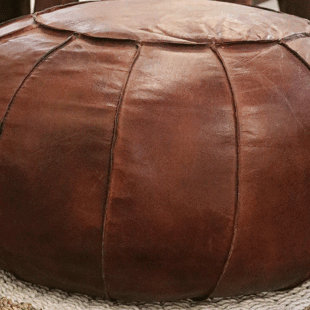 PLAZA LEATHER COMFORT CUSION POUF