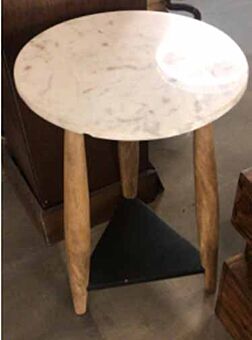 DESROCH MARBLE TOP SIDE TABLE