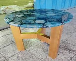 DESROCH ELEGANT MODERN NESTING BLUE SIDE TABLE