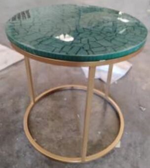 DESROCH MODERN GREEN AGATE SIDE TABLE