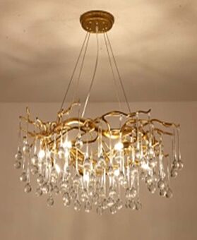HUNG GLASS CUPS CHANDELIERS