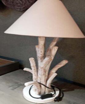 DESROCH DECORATIVE TABLE LAMP WHITE WOOD TABLE LAMP