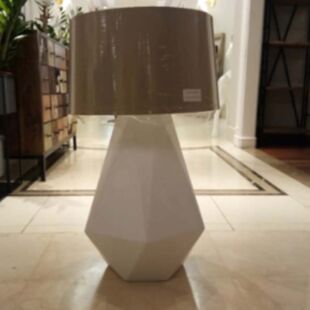 DESROCH DECORATIVE TABLE LAMP BROWN AND WHITE TABLE LAMPS