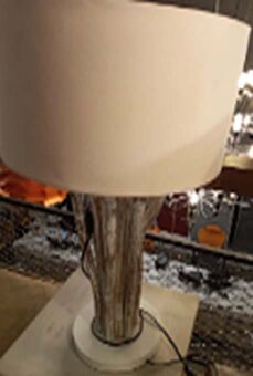 DESROCH DECORATIVE TABLE LAMP WHITE AND CREAM TABLE LAMP