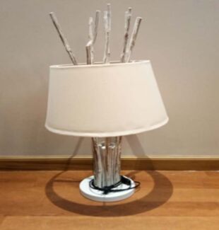 DESROCH DECORATIVE TABLE LAMP WHITE AND CREAM TABLE LAMPS