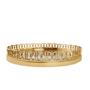 LAITON DECORATIVE MIRROR TRAY BRASS PLATED