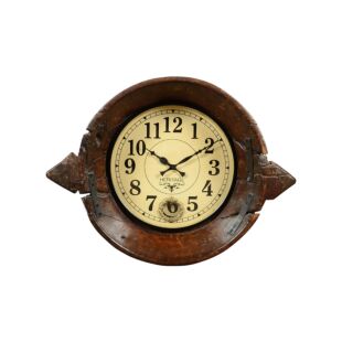 UPCYCLED ANTIQUE PART BOWL WALL CLOCK WITH PENDULUM